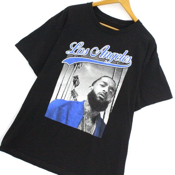 Vintage Nipsey Hussle T-Shirt Black Short Sleeve Crewneck Big Graphic Logo Sz XL - Picture 3 of 8